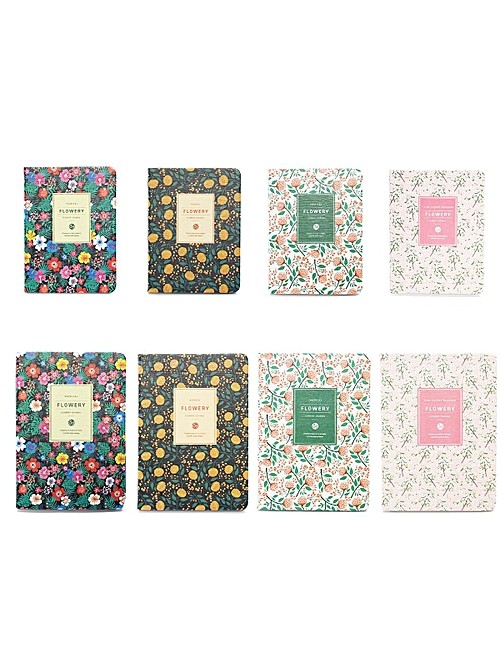 148mm*110mm PU Leather Flowery Planner Agenda Schedule Diary Weekly Monthly Notebook