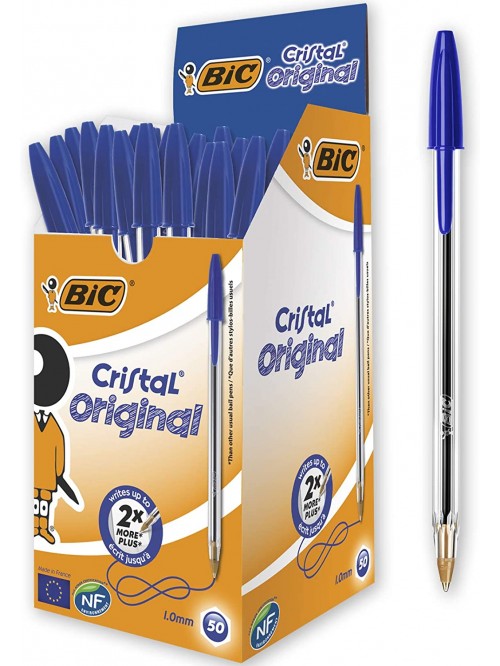 BIC paquet de 50 stylos - bleu