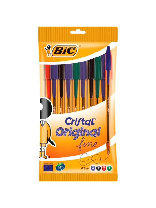 Stylo bille cristal fine assortis