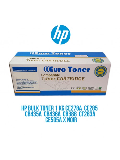 HP BULK TONER 1 KG CE278A/ CE285/ CB435A/ CB436A/ CB388/ CF283A/ CE505A/X NOIR